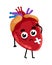 Human sick heart cartoon character