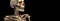 Human skeleton, black background isolate. Scientific body anatomy, medical exhibit. AI generated.