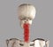 Human skeleton cervical vertebrate with red point. Neck pain, stiffness. Inflammation, injury, poor posture, overuse