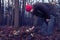 Human skeleton found in winter forest by couple of man