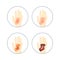 Human Skin Burns Icon Set. Vector