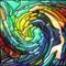 Human Stained Glass Swirl Wave
