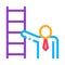 Human Stairs Icon Vector Outline Illustration