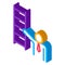 Human Stairs isometric icon vector illustration