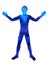 Human standing hand up power pose, abstract body watercolor painting