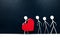 Human stick figure holding a big red heart in dark background. Help, spread love, charity and kindness at times of darkness concep