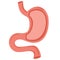 Human stomach. Healthcare medical center, surgery, hospital, clinic, diagnostic logo. Internal organ symbol poster design. Vector