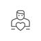 Human support line outline icon