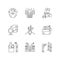 Human support pixel perfect linear icons set