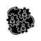 Human synergy black glyph icon