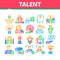 Human Talent Collection Elements Icons Set Vector