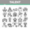 Human Talent Collection Elements Icons Set Vector