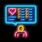 human talking about healthy life neon glow icon illustration