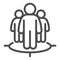 Human target team line icon. Focus group and target audience symbol, outline style pictogram on white background