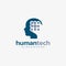 Human tech logo design vector