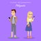 Human Temperament Concept Vector in Flat Design