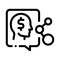 Human think about money icon vector outline illustration