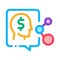 Human think about money icon vector outline illustration