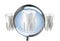 Human tooth and magnifying glass. Vector illustration