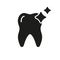 Human Tooth Shine Silhouette Icon. Natural Shiny Tooth, Dental Treatment Sign. Dentistry Clinic Logo. Clean Oral, Teeth