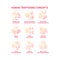 Human trafficking red concept icon set