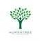 Human tree icon with green leaves concept. go green logo. nature conservation logo. eco company logo. environmental logo