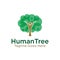 Human tree icon with green leaves concept. go green logo. nature conservation logo. eco company logo. environmental protection