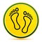 Human two footprints icon lemon lime yellow round button illustration