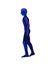 Human walking pose, abstract body blue watercolor painting hand drawing illustration