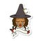 human witch character face sticker