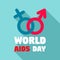 Human world aids day logo set, flat style