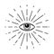 Human world eye with rays. Illuminati logo. World order symbol all-seeing eye of providence