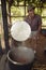 Humane society Chief Executive Officer, Wayne Pacelle, reviewing African Elephant food cooking at David Sheldrick Wildlife Trust