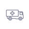 humanitarian aid line icon with a truck