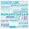 Humanitarian word cloud collage