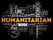 Humanitarian word cloud collage, social concept