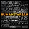 Humanitarian word cloud collage, social concept