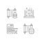 Humanities and applied subjects linear icons set