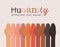 Humanity different but equal and diversity open hands up vector design