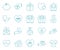 Humanity help line style icon set vector design