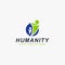 Humanity logo design. Teamwork abstract symbol. People care full color vector icons.