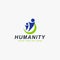 Humanity logo design. Teamwork abstract symbol. People care full color vector icons.