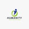 Humanity logo design. Teamwork abstract symbol. People care full color vector icons.