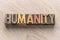 Humanity word in wood type