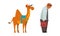 Humanized Animals of Different Professions with Sloth in Business Suit with Briefcase and Camel in Cap Vector Set