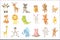 Humanized Animals Set Of Artistic Funny Stickers