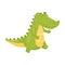 Humanized crocodile is coming. Vector illustration on a white background.