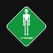 Humanoid alien warning sign in vector