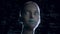 Humanoid Android Robot With Artificial Intelligence Reading Programming Codes 4K