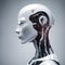 Humanoid female robot cyborg. Artificial intelligence